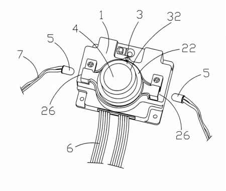 ?帶有溫度指示燈和散熱風扇調速器的電腦主機開關
